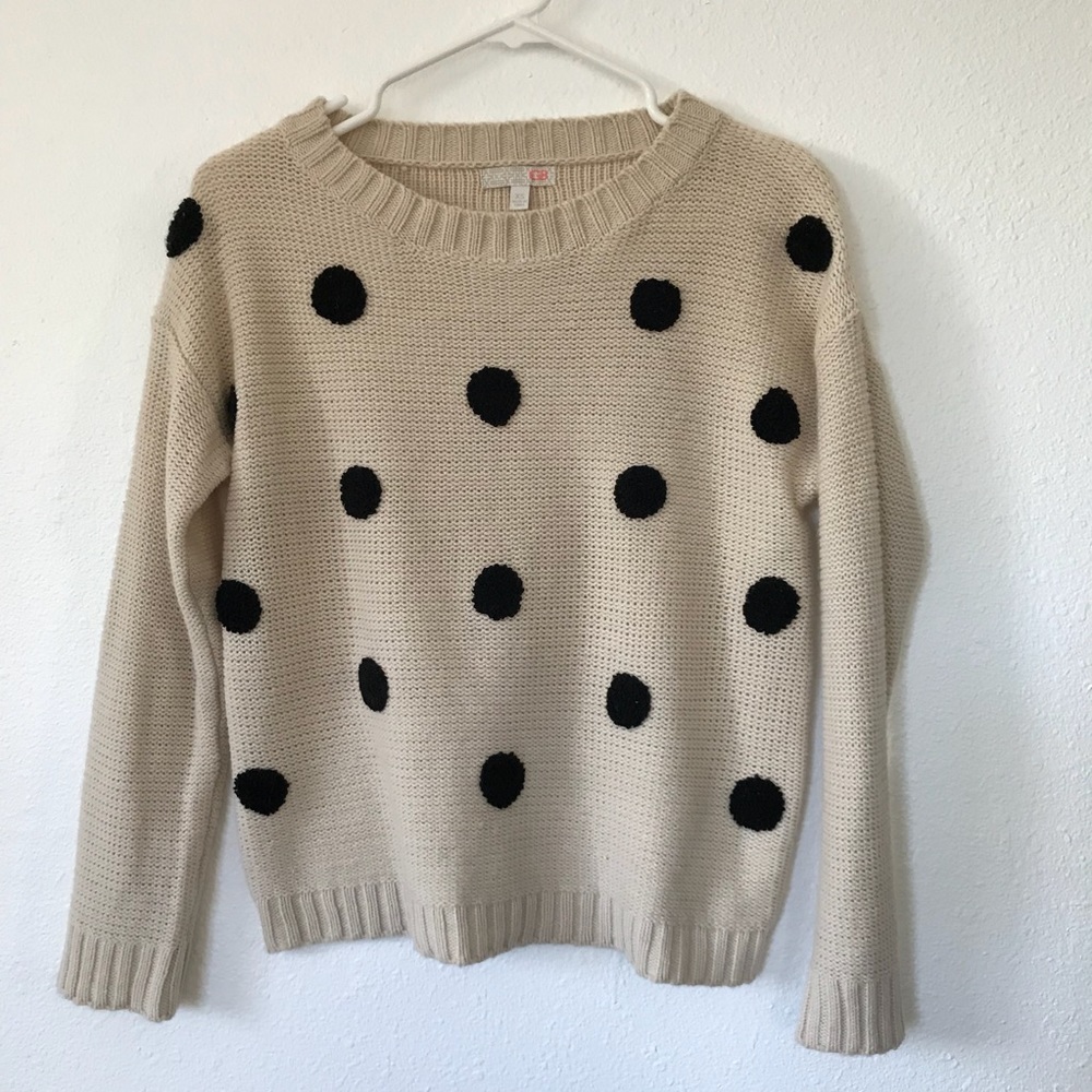 cream polka dot sweater